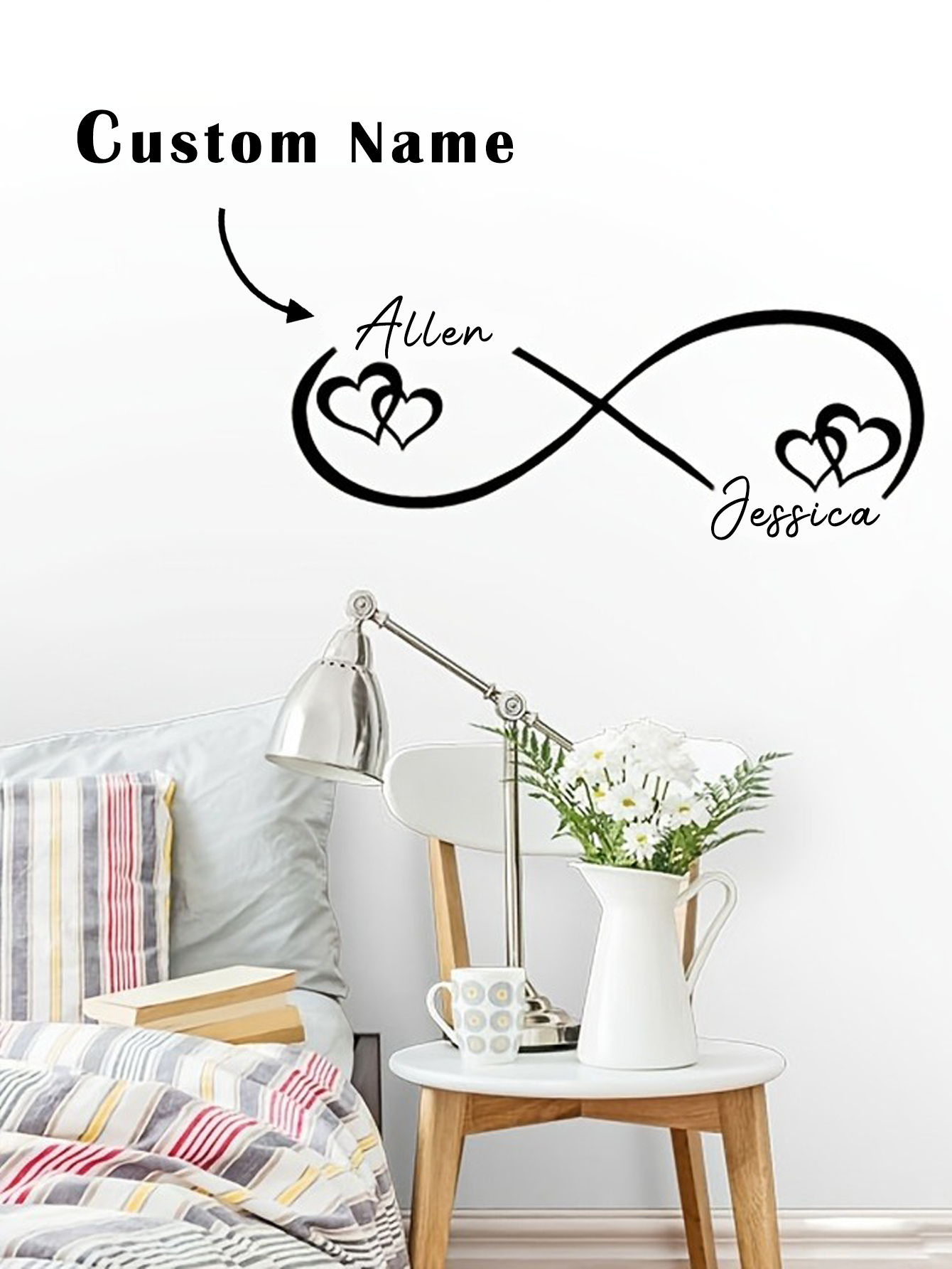 Custom Infinity Heart Wall Sticker